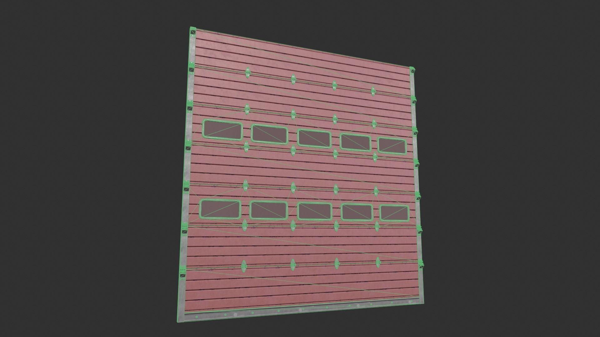 Garage Sliding Door Low-poly 3D model_2