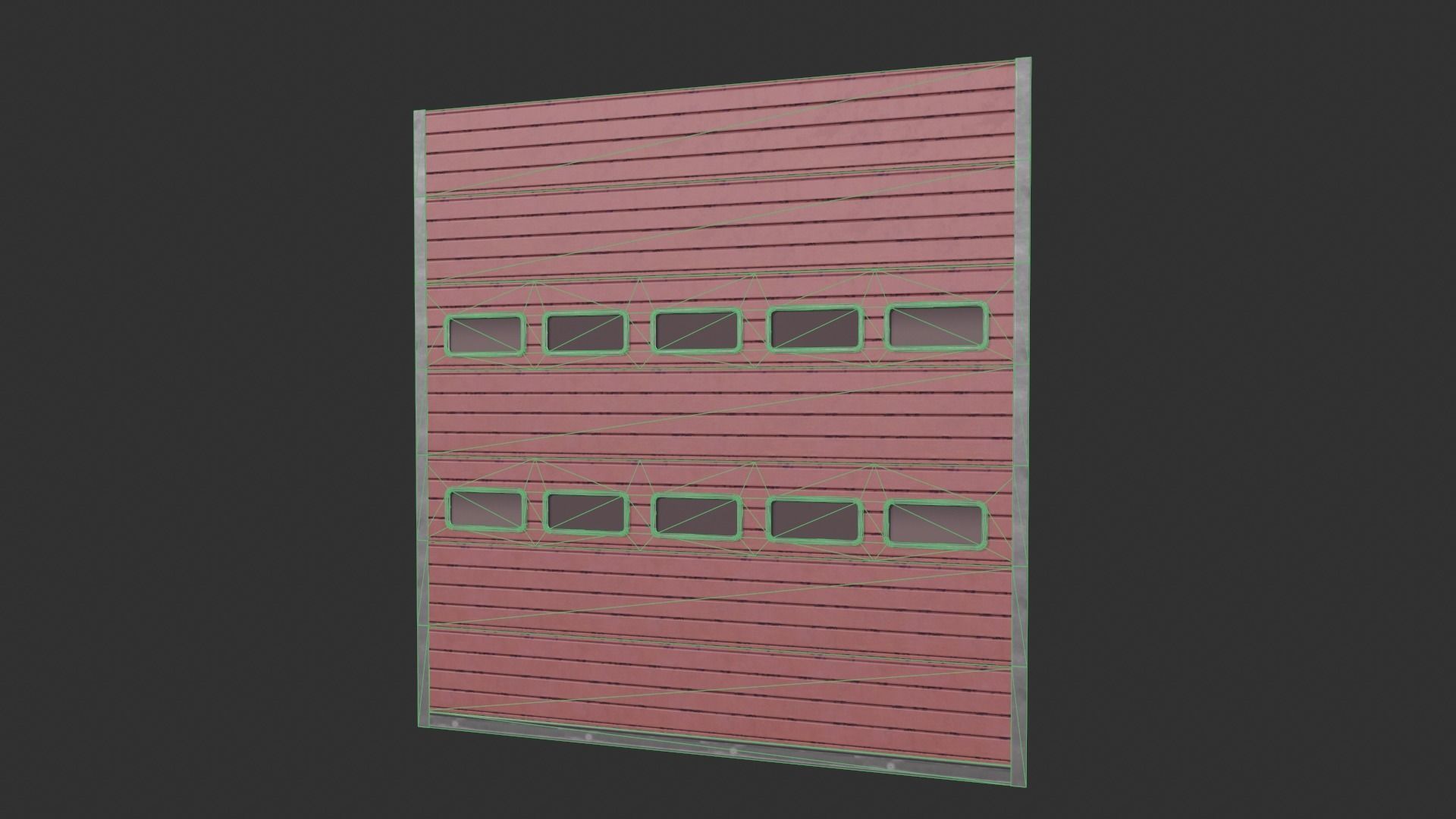 Garage Sliding Door Low-poly 3D model_4