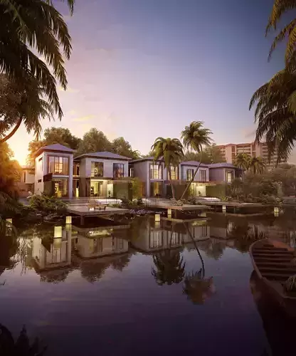 3D model of 2022 luxury fashion villa exterior 02