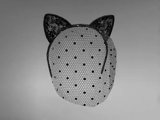 Cat Ears Veil Headband Low-poly 3D model