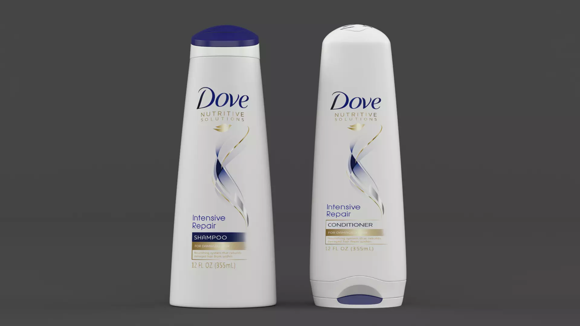 Dove Shampoo and Conditioner 3D model_0