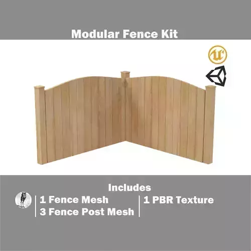 Modular Fence Kit Pack - Solid Arched Picket Fence