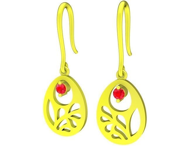 6243 art fish earrings  3D print model