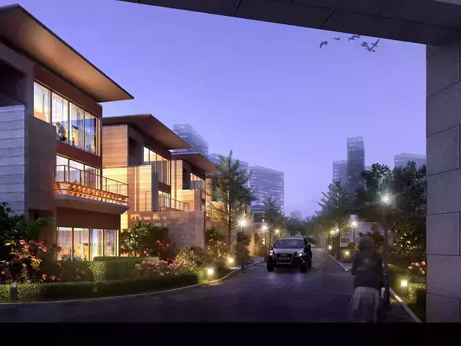 3D model of 2022 luxury fashion villa exterior 04