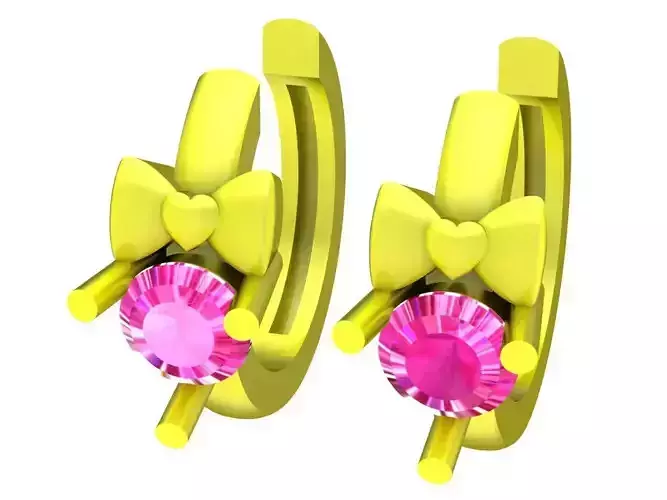 6254 kute bow diamond earrings