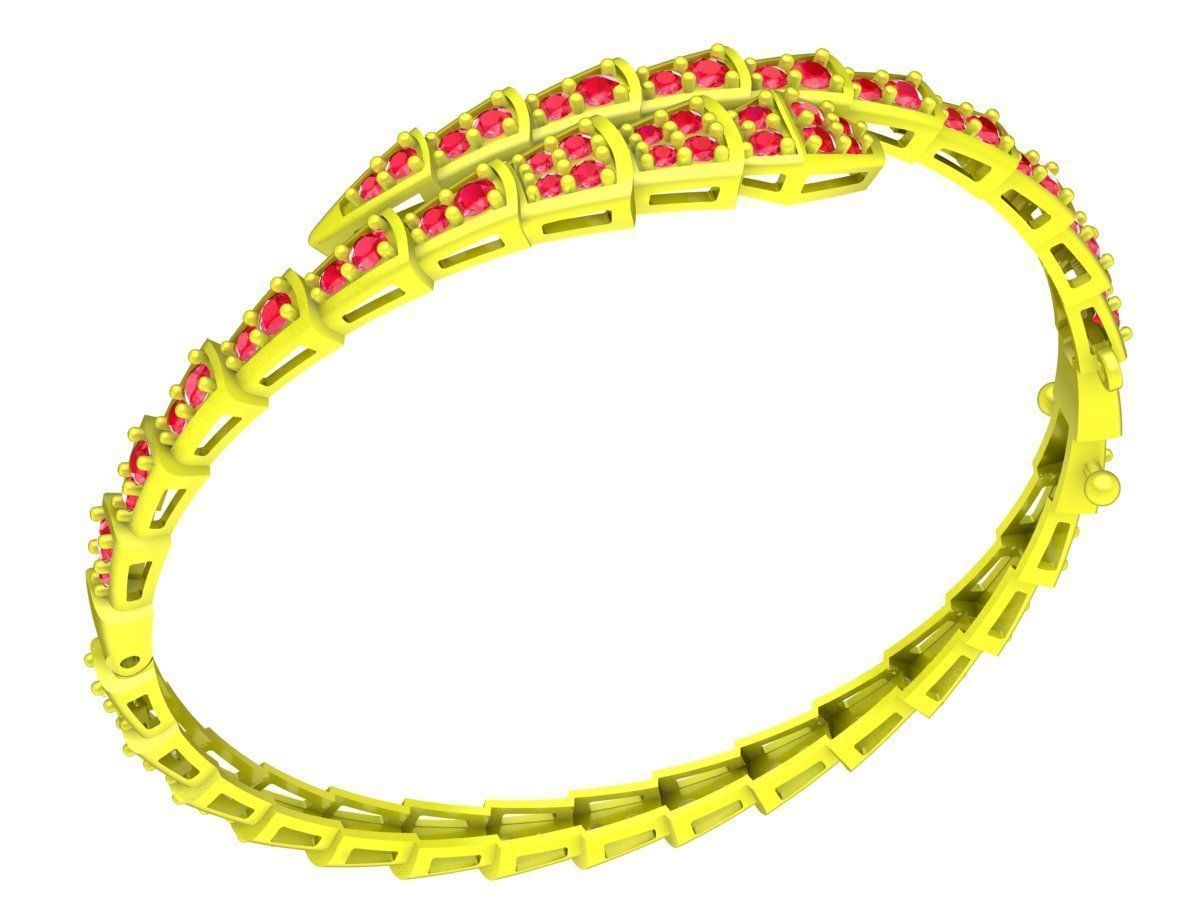 6262 fashion snake diamond bangle bracelets 3D print model_4