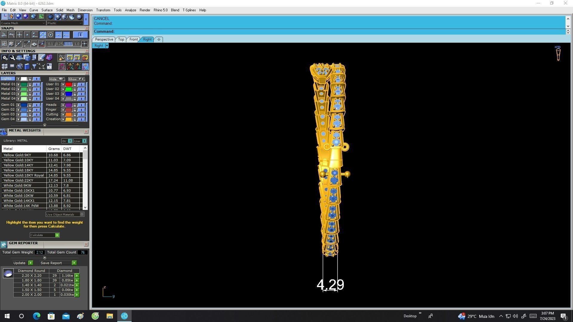 6262 fashion snake diamond bangle bracelets 3D print model_7