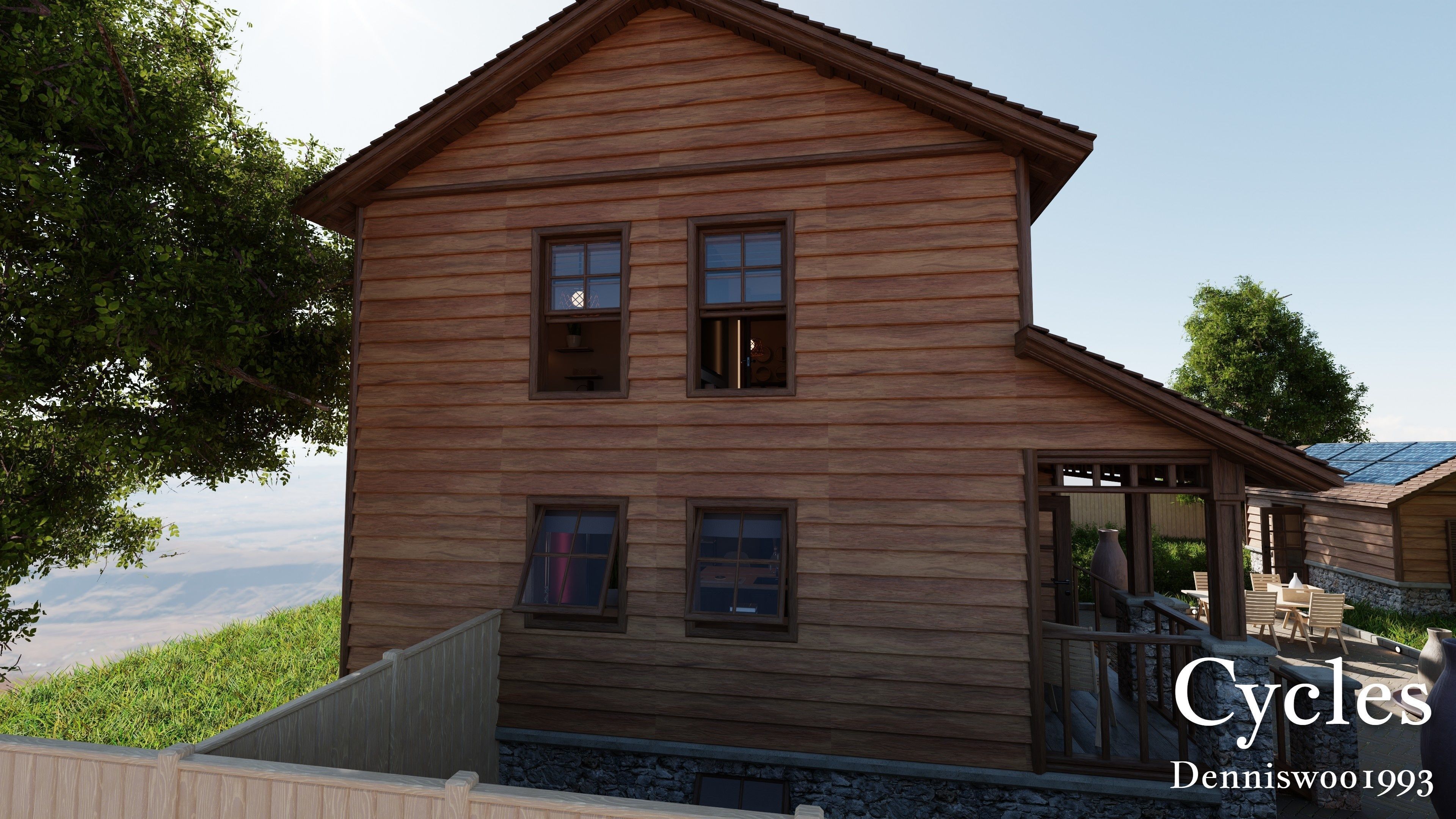 Modular Classic Style American House 8 Low-poly 3D model_18