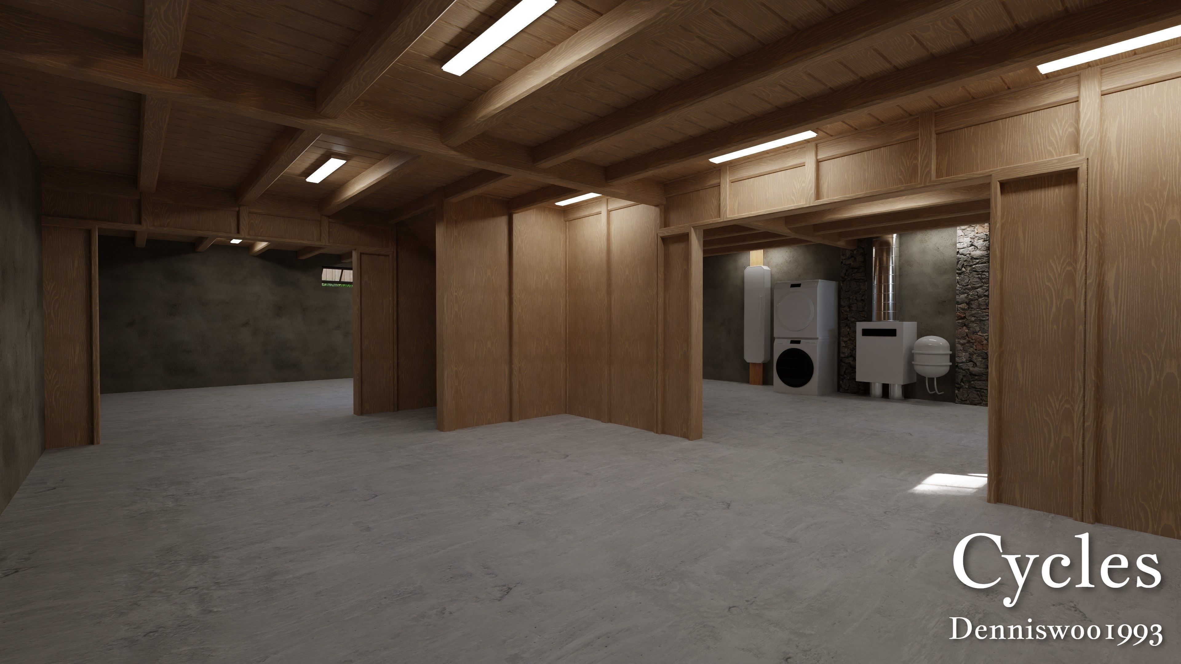 Modular Classic Style American House 8 Low-poly 3D model_11