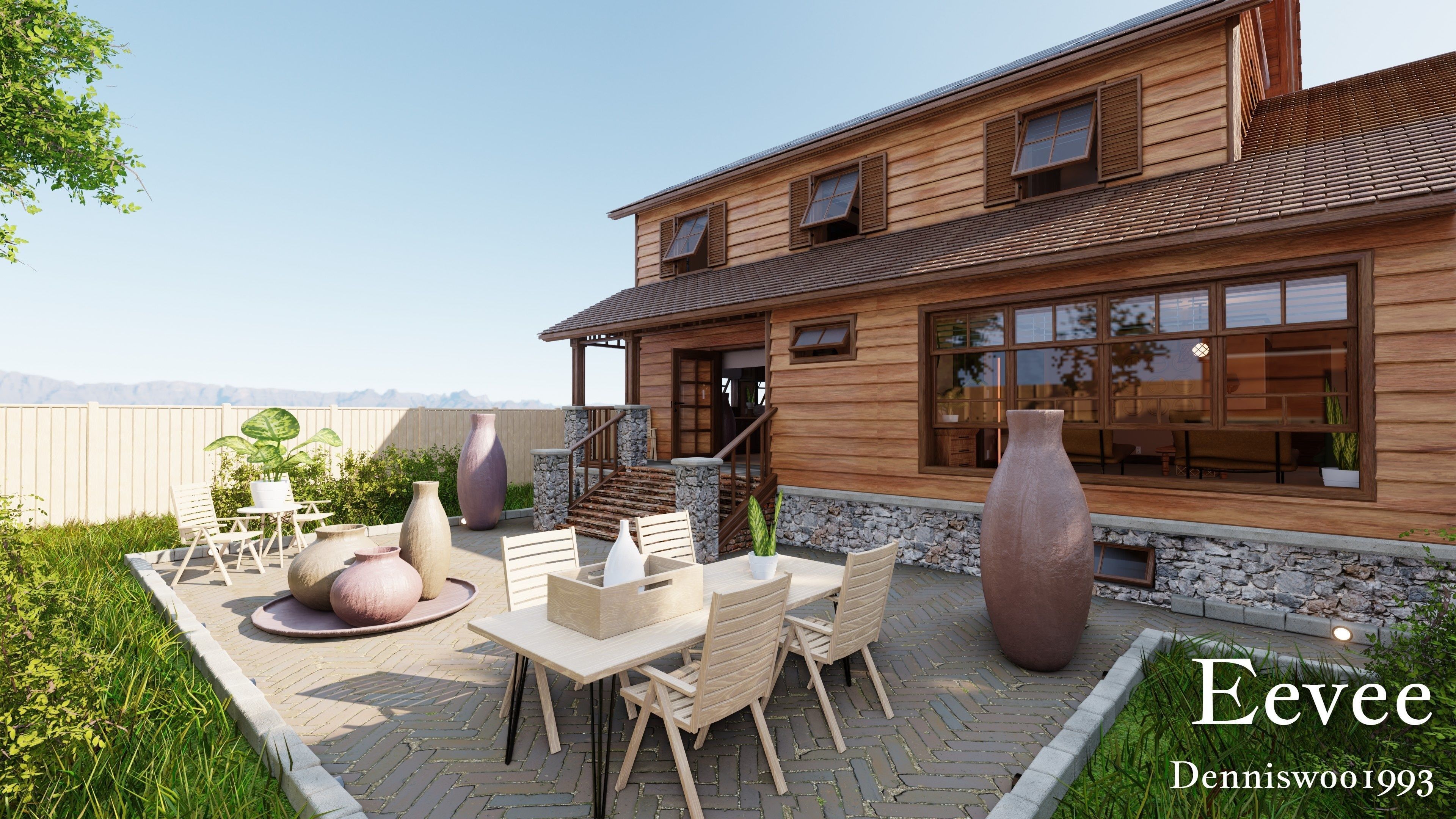 Modular Classic Style American House 8 Low-poly 3D model_32