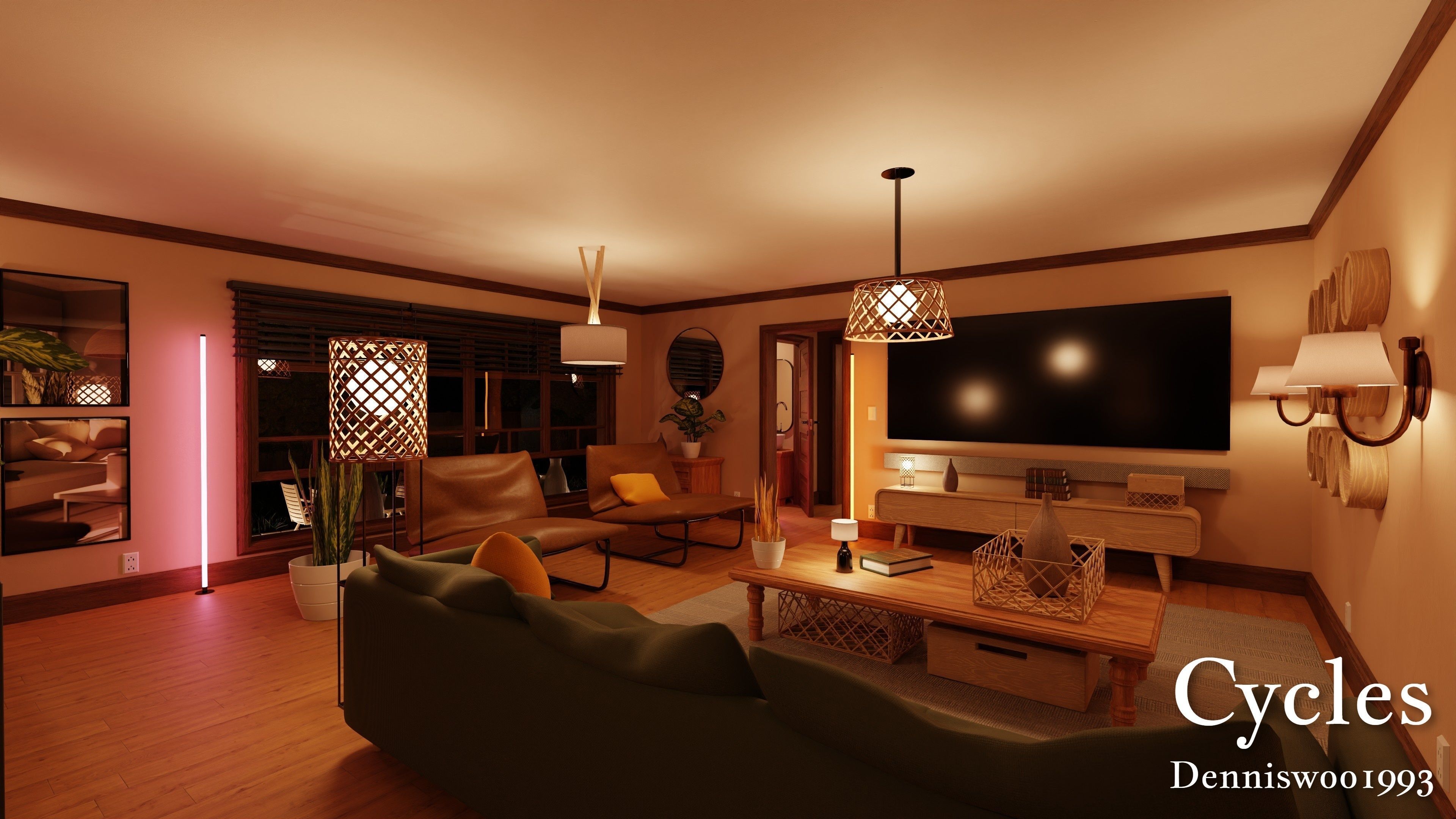 Modular Classic Style American House 8 Low-poly 3D model_21