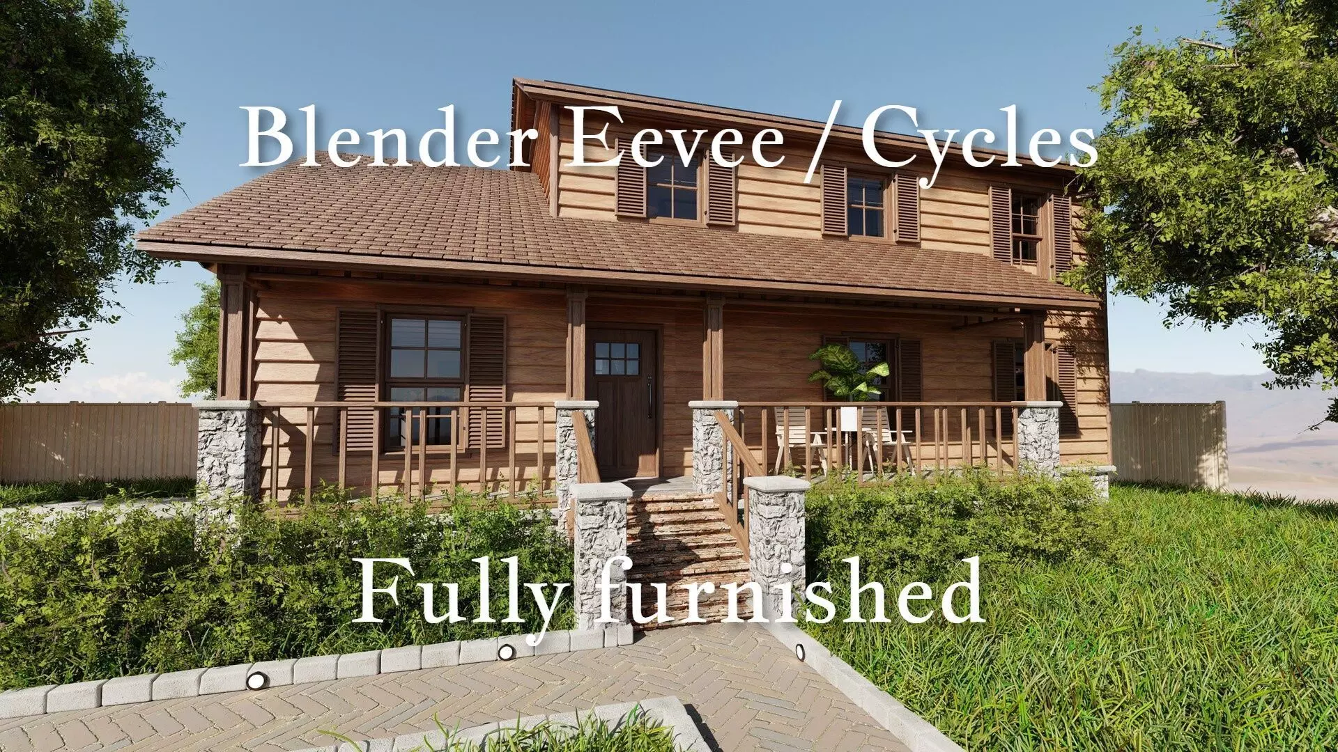 Modular Classic Style American House 8 Low-poly 3D model_0