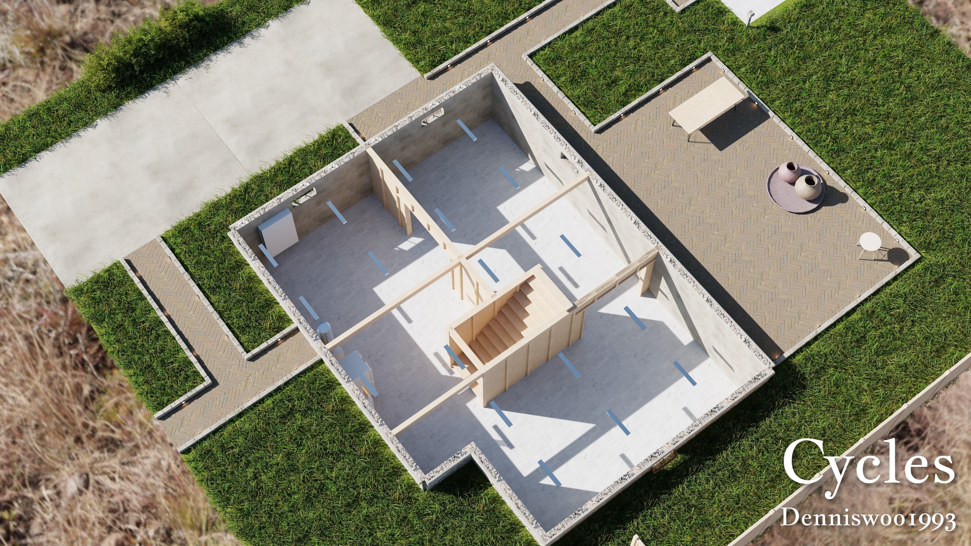 Modular Classic Style American House 8 Low-poly 3D model_4