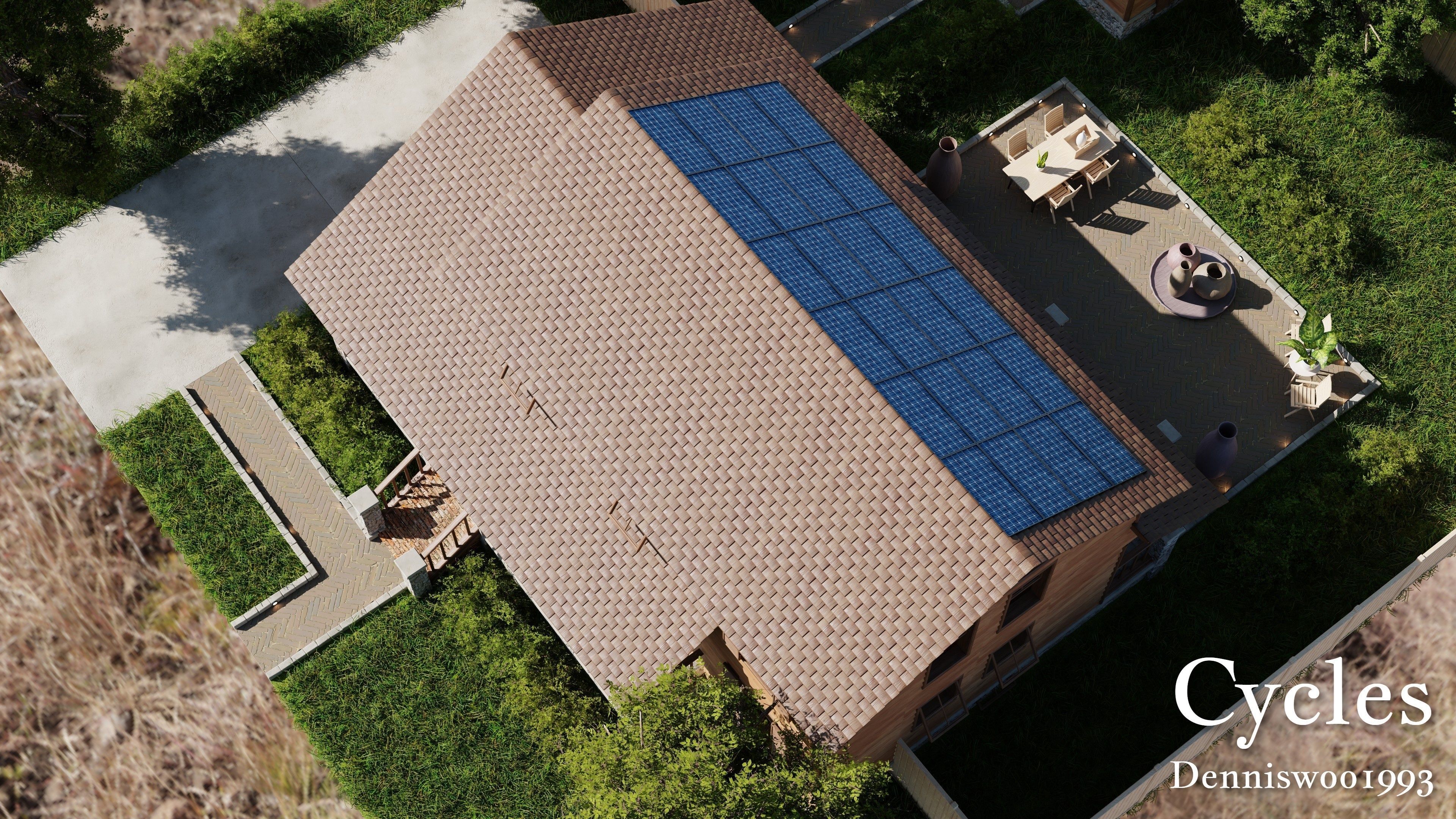 Modular Classic Style American House 8 Low-poly 3D model_10