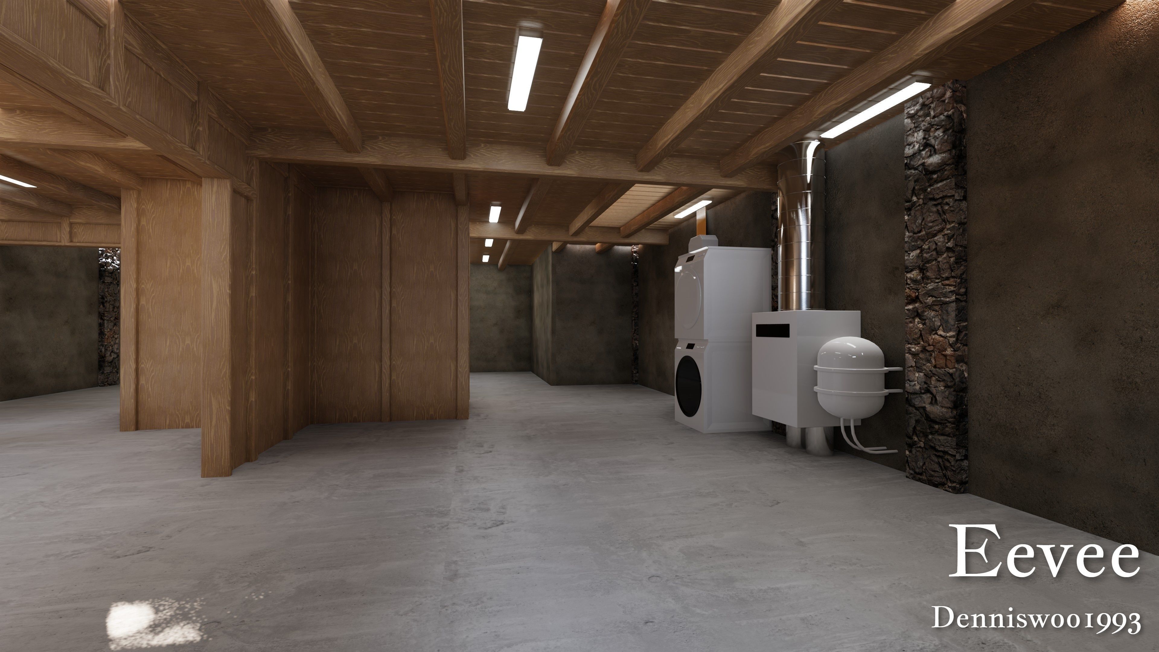 Modular Classic Style American House 8 Low-poly 3D model_33