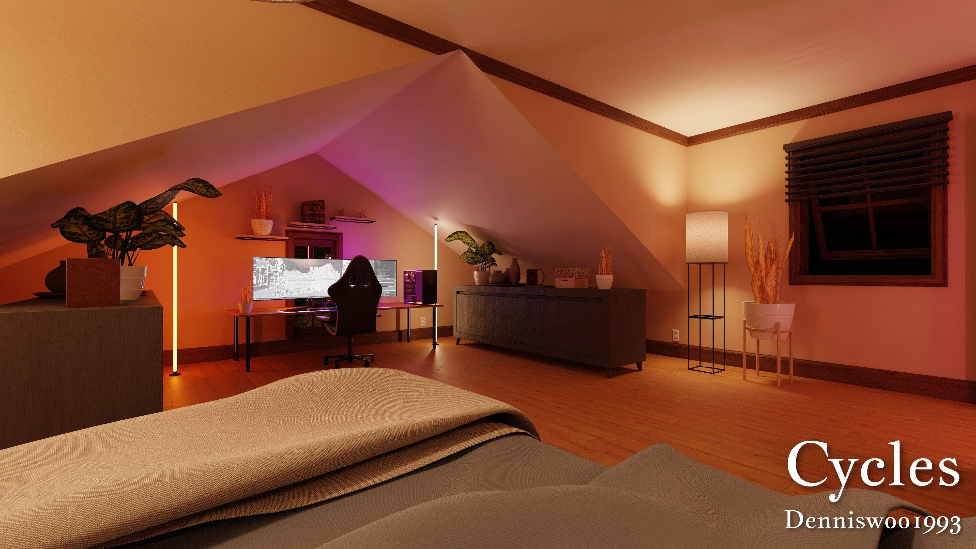 Modular Classic Style American House 8 Low-poly 3D model_24