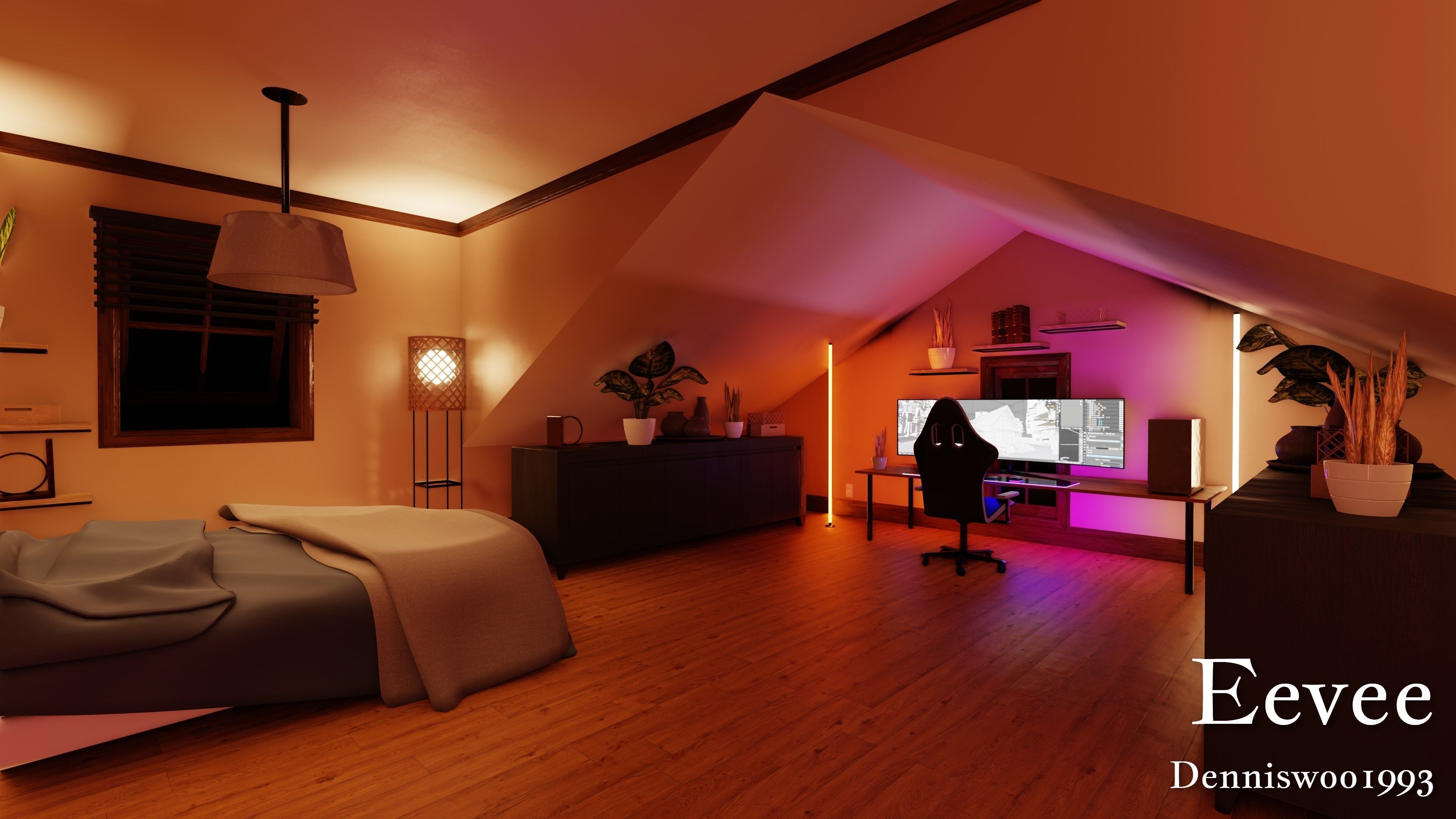 Modular Classic Style American House 8 Low-poly 3D model_43