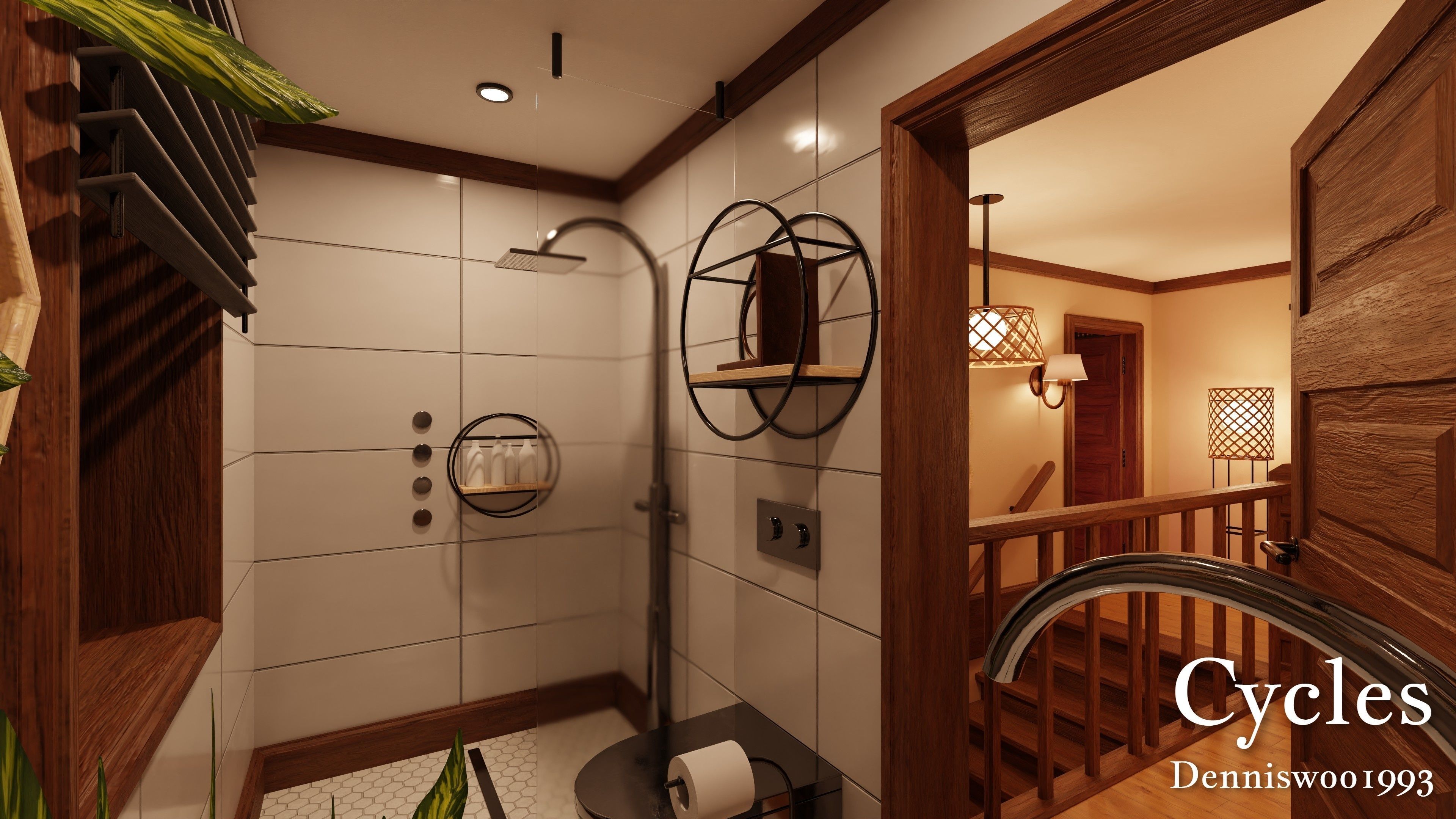 Modular Classic Style American House 8 Low-poly 3D model_25