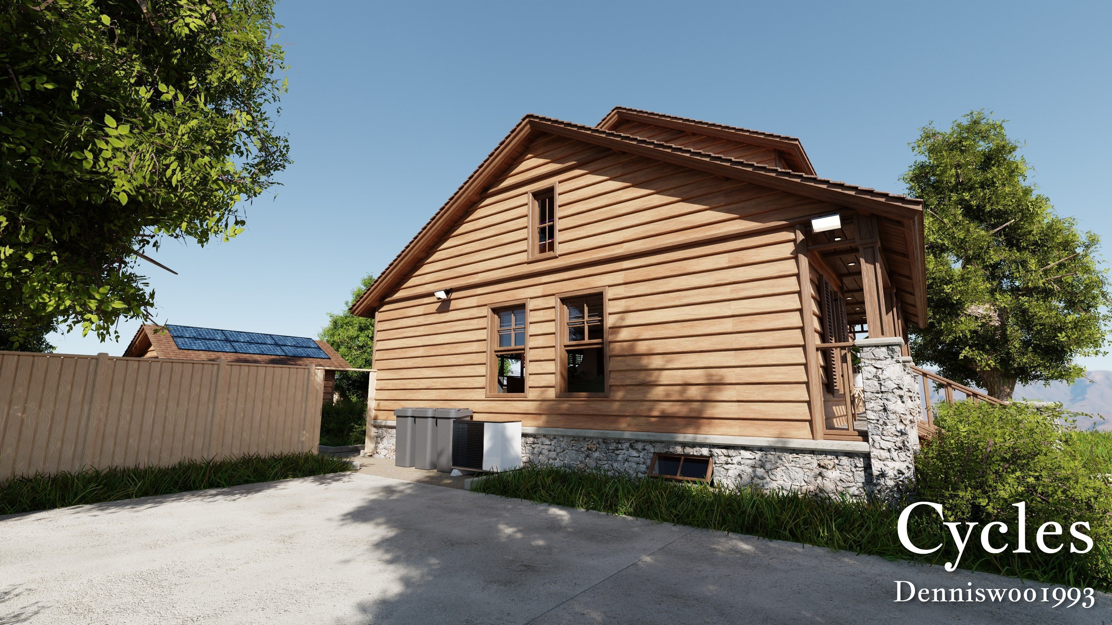 Modular Classic Style American House 8 Low-poly 3D model_17