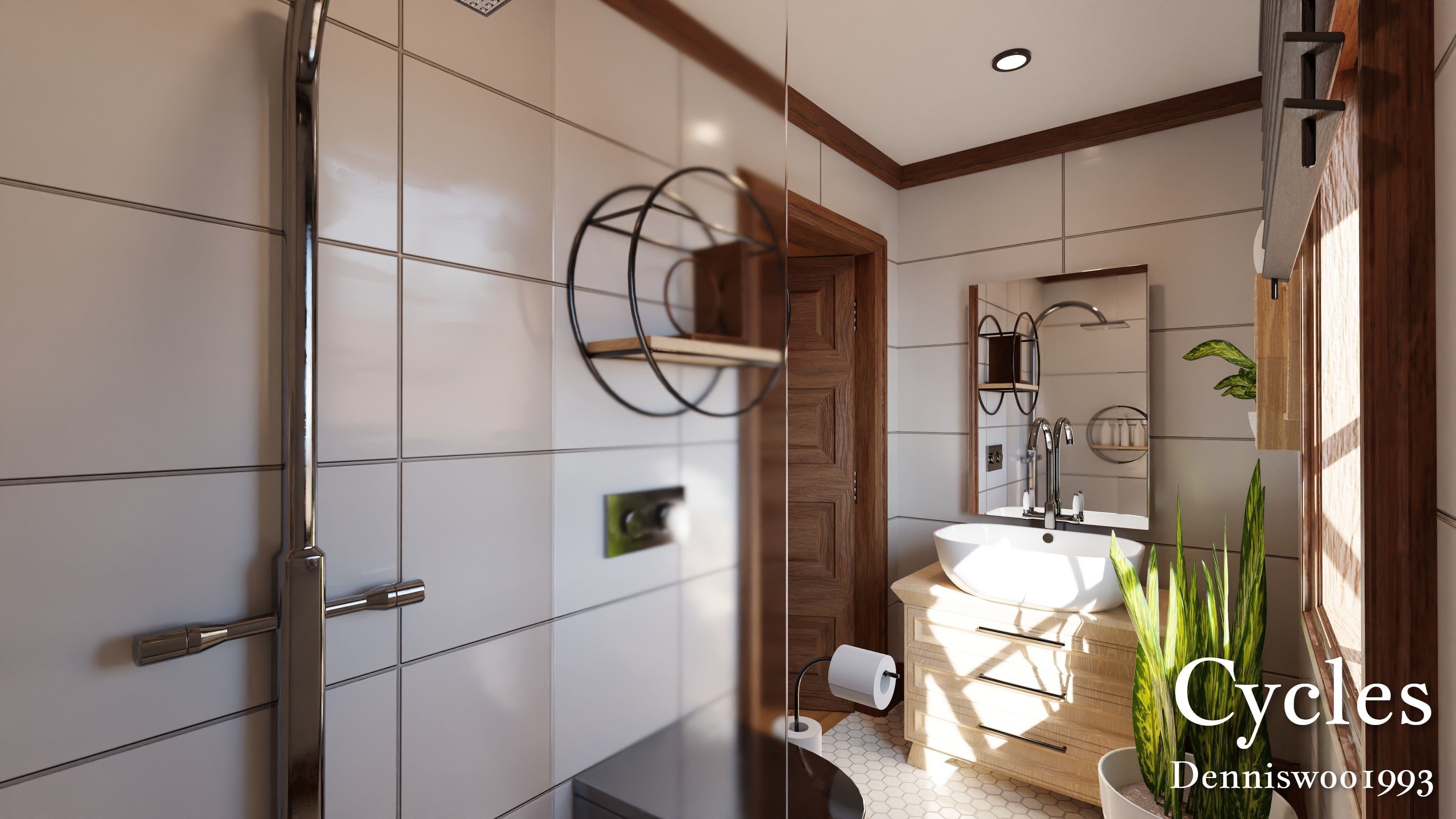 Modular Classic Style American House 8 Low-poly 3D model_13