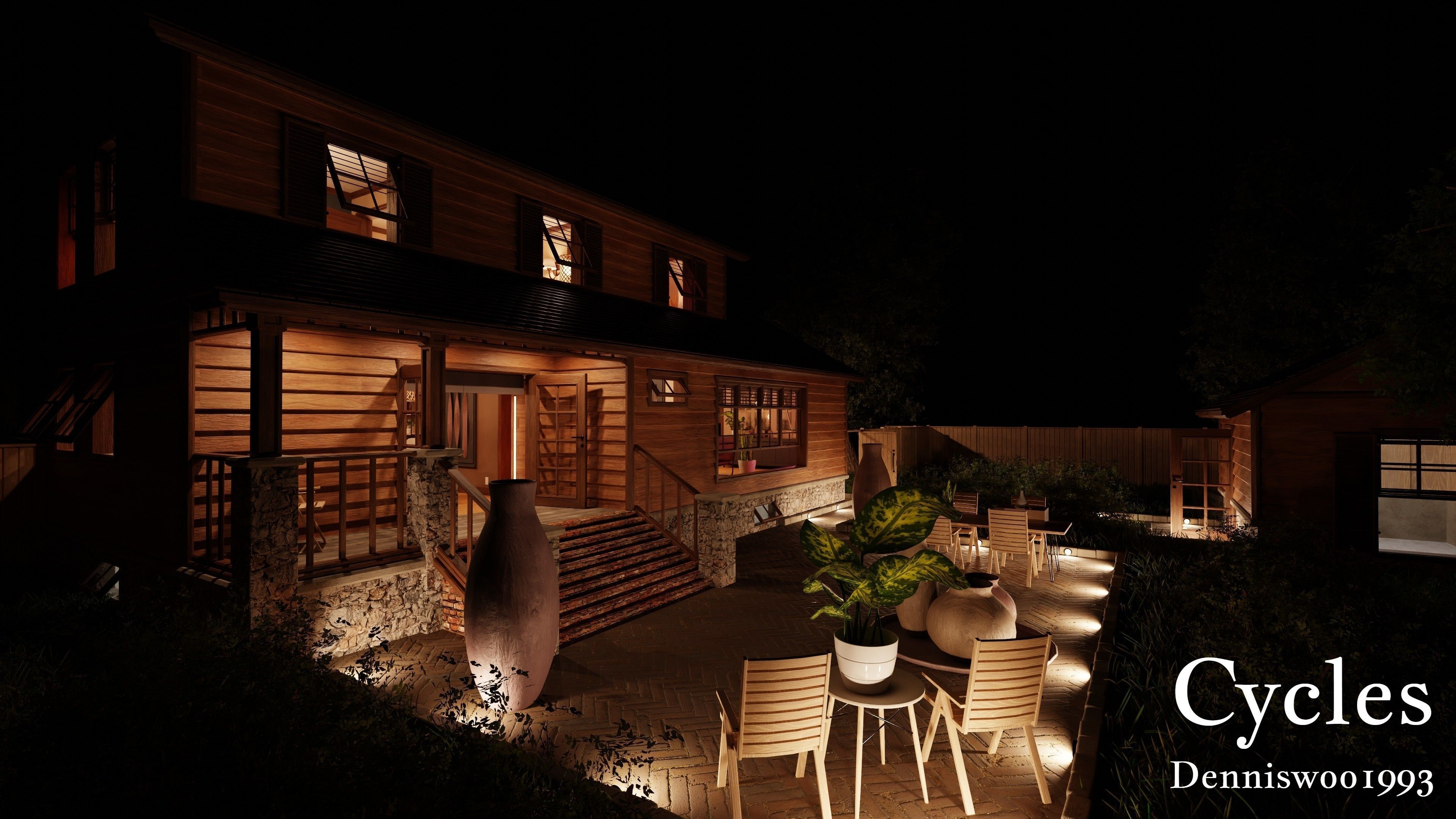 Modular Classic Style American House 8 Low-poly 3D model_23