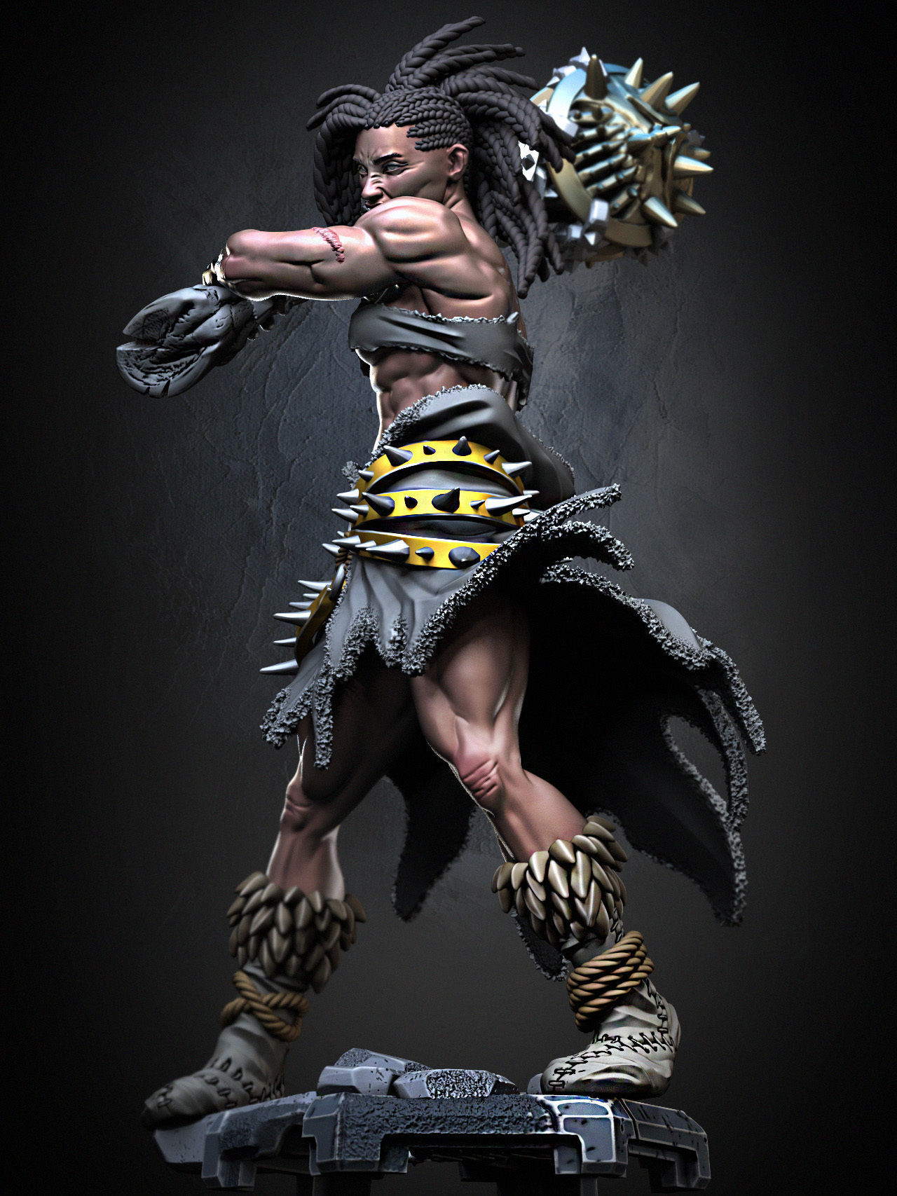 Tine the Amazon - Famine Armor Set 3D print model_11