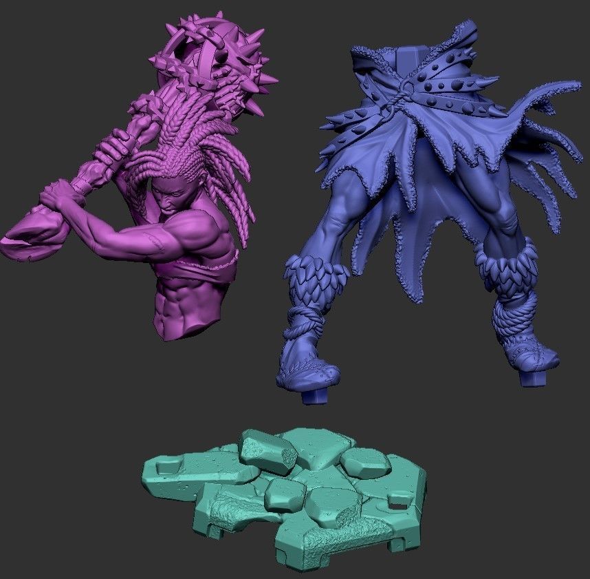 Tine the Amazon - Famine Armor Set 3D print model_2