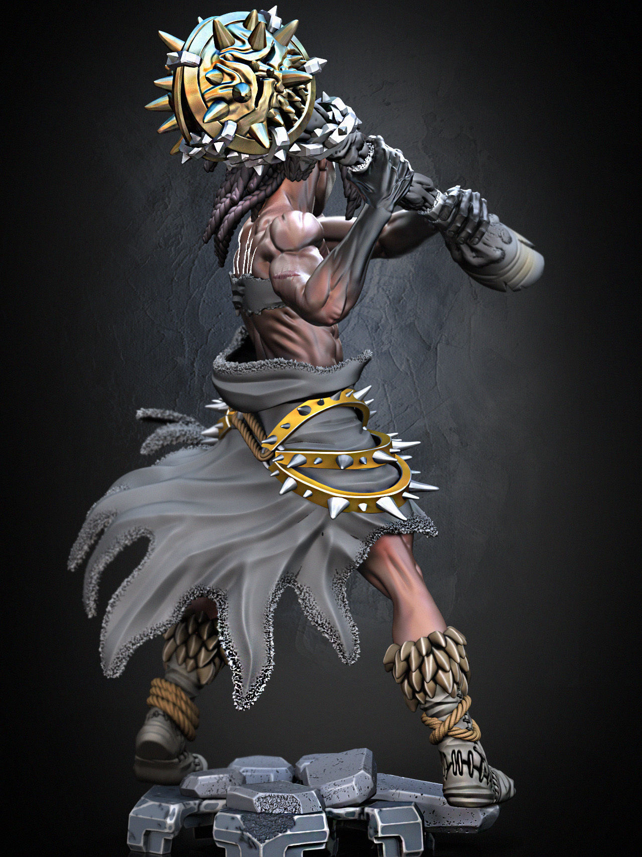 Tine the Amazon - Famine Armor Set 3D print model_7