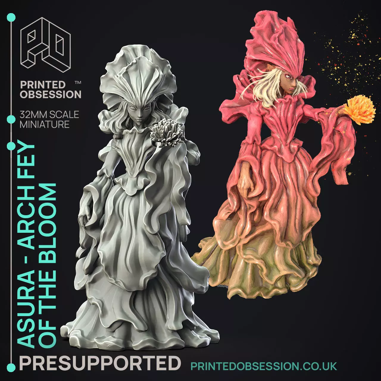 Arch Fey of Blossom -3D Printable TTRPG - PRESUPPORTED - 32mm 3D print model_0