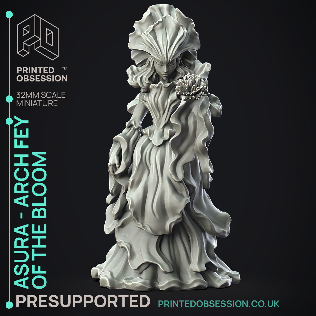 Arch Fey of Blossom -3D Printable TTRPG - PRESUPPORTED - 32mm 3D print model_1