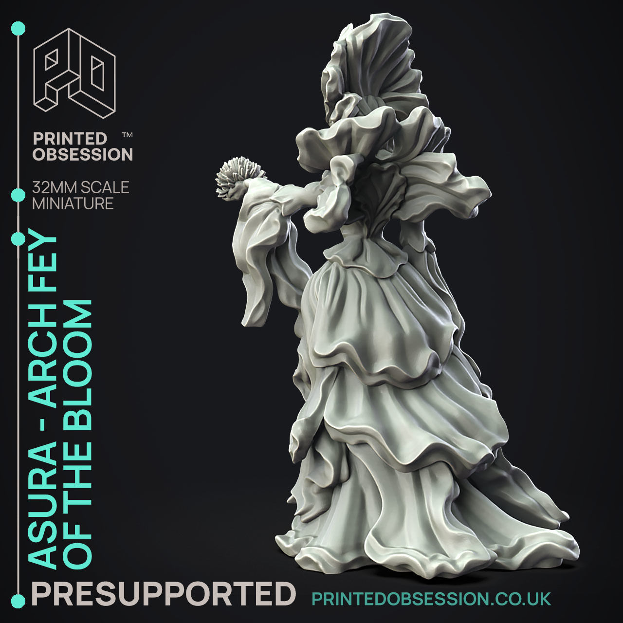 Arch Fey of Blossom -3D Printable TTRPG - PRESUPPORTED - 32mm 3D print model_5