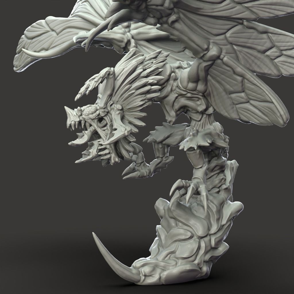 Bee Dragon - 3D Printable TTRPG - PRESUPPORTED - 32mm Scale 3D print model_2