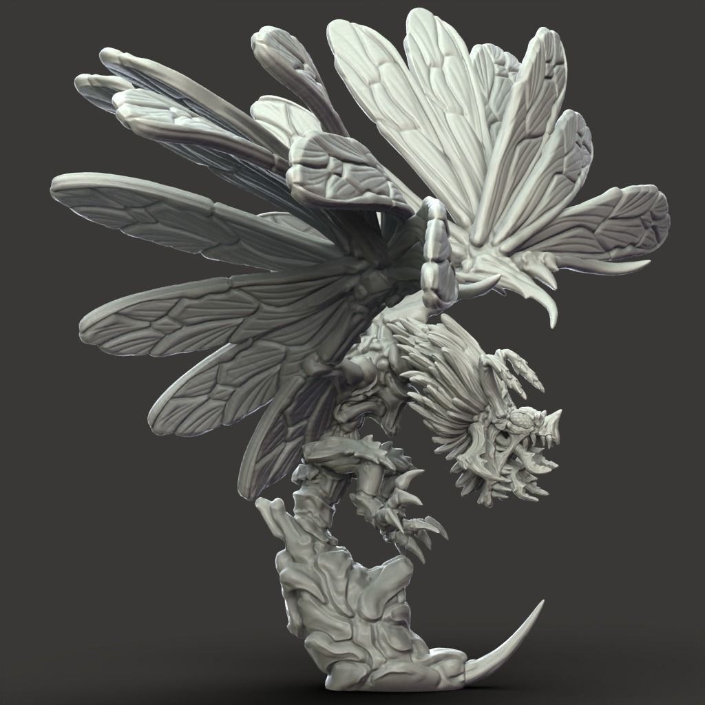 Bee Dragon - 3D Printable TTRPG - PRESUPPORTED - 32mm Scale 3D print model_8