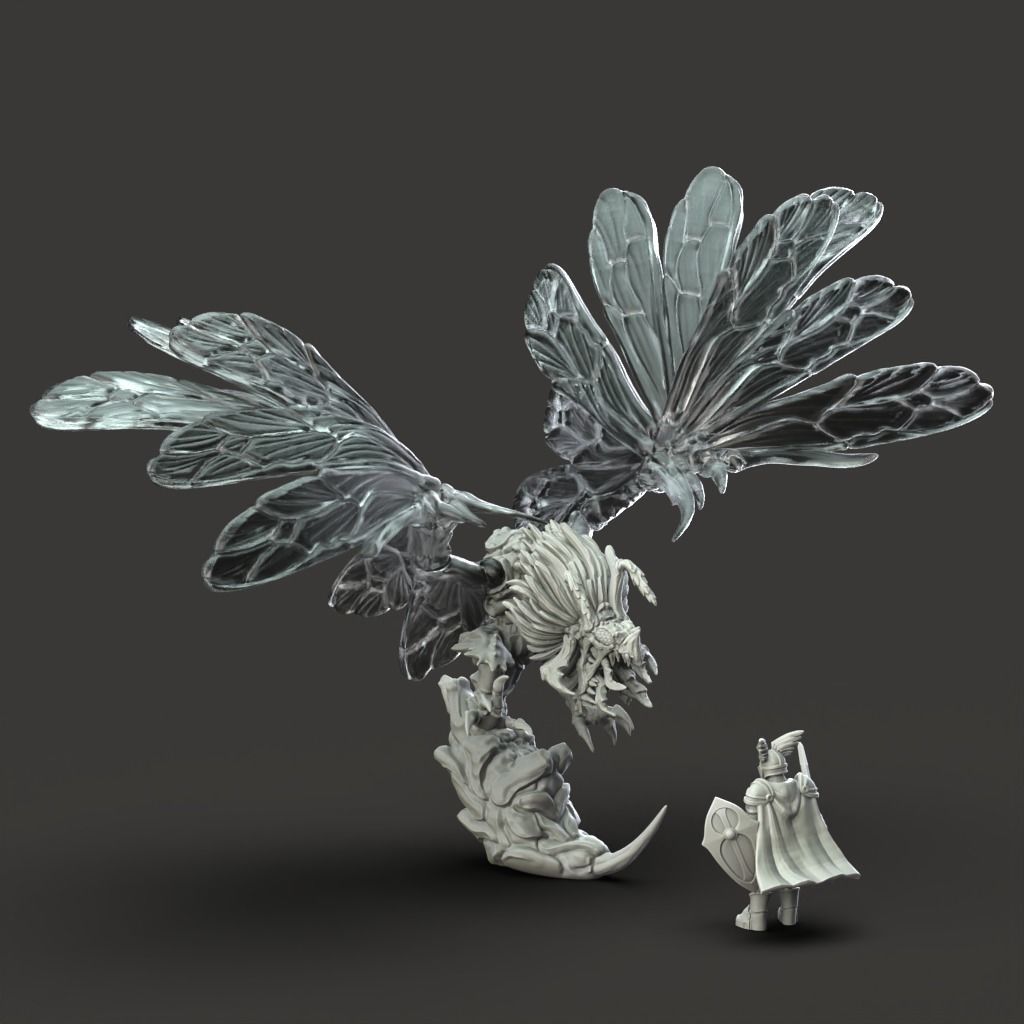 Bee Dragon - 3D Printable TTRPG - PRESUPPORTED - 32mm Scale 3D print model_6