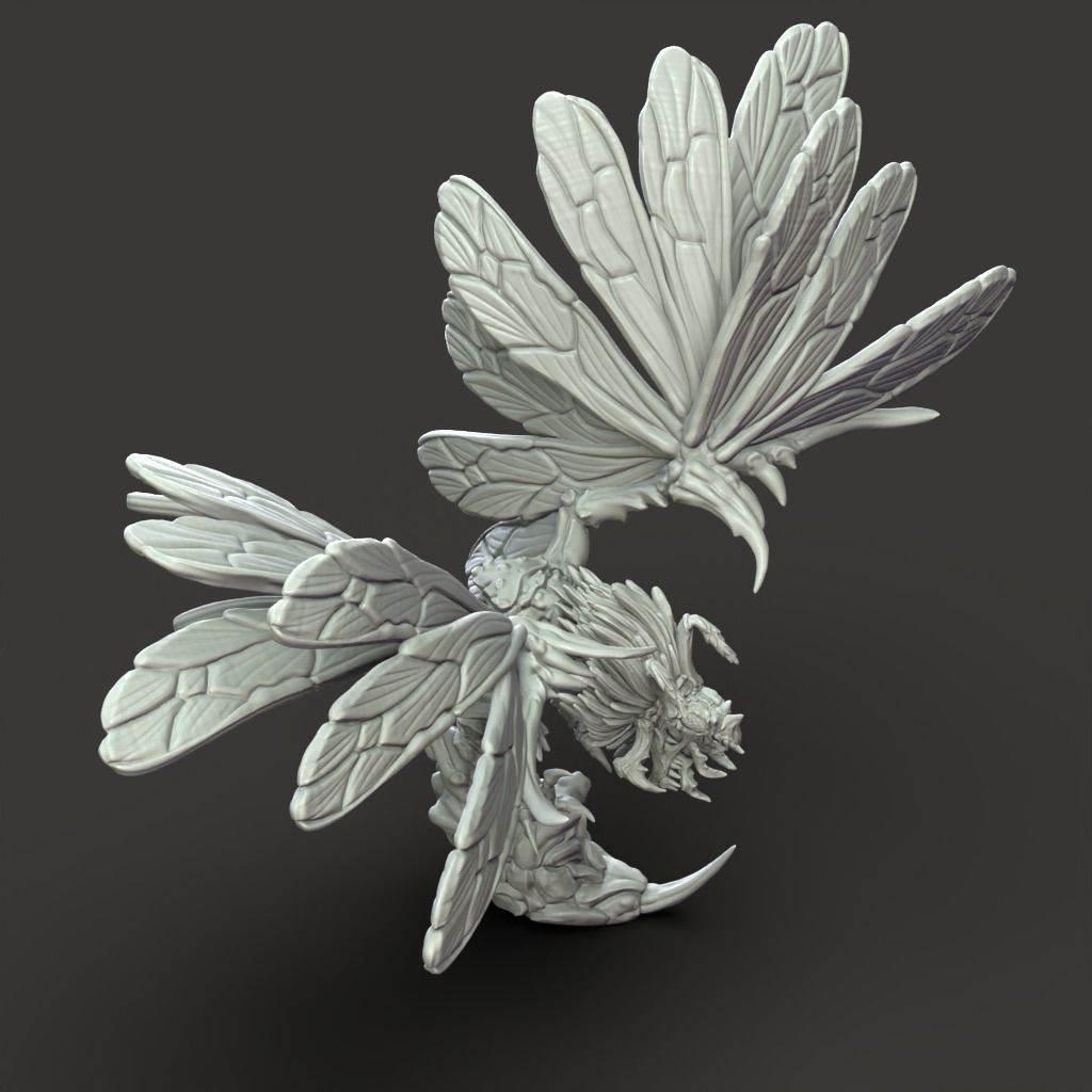 Bee Dragon - 3D Printable TTRPG - PRESUPPORTED - 32mm Scale 3D print model_11
