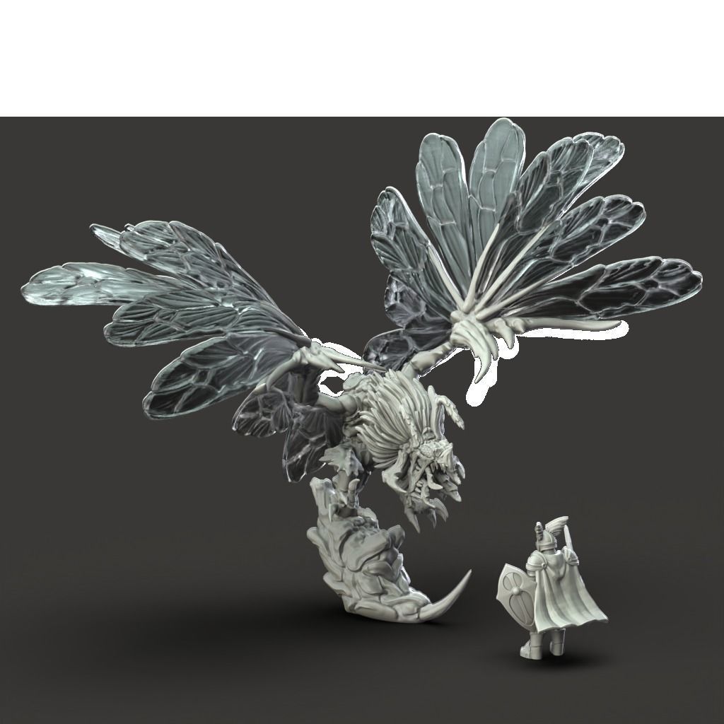 Bee Dragon - 3D Printable TTRPG - PRESUPPORTED - 32mm Scale 3D print model_4
