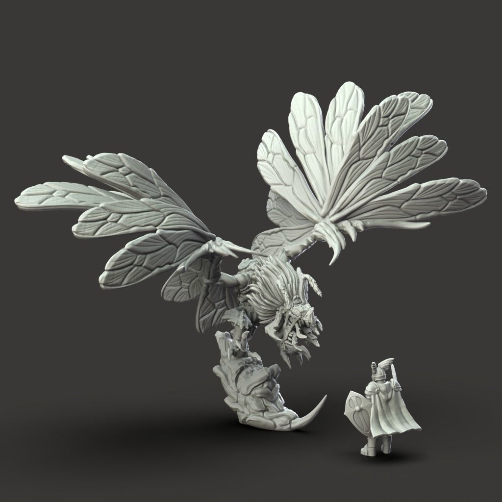Bee Dragon - 3D Printable TTRPG - PRESUPPORTED - 32mm Scale 3D print model_7