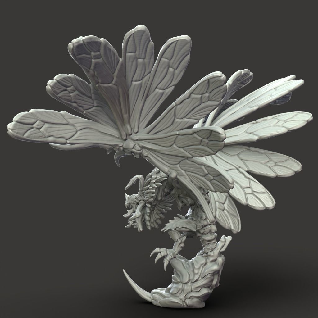 Bee Dragon - 3D Printable TTRPG - PRESUPPORTED - 32mm Scale 3D print model_10