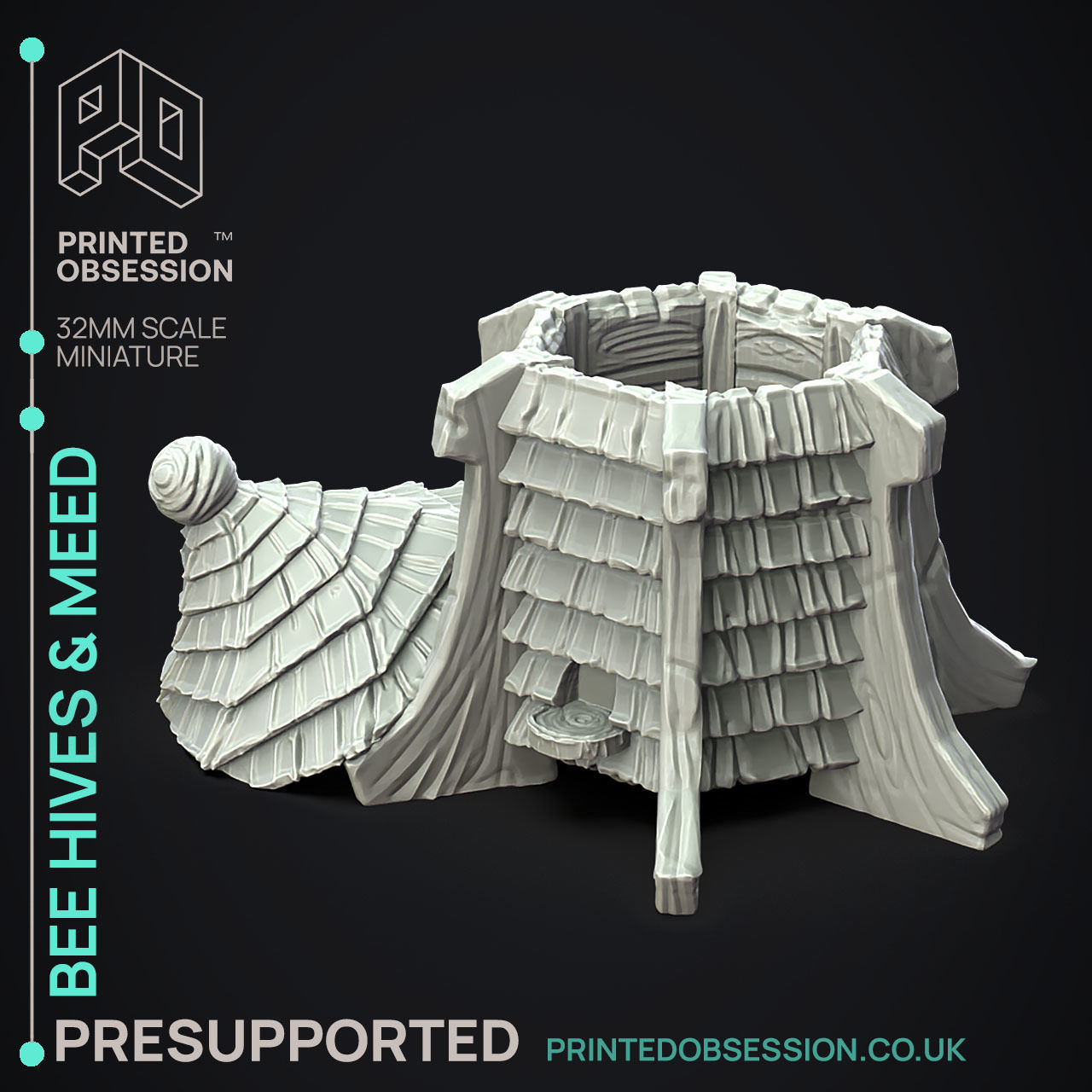 Bee Hive - 3D Printable TTRPG - PRESUPPORTED - 32mm Scale 3D print model_2