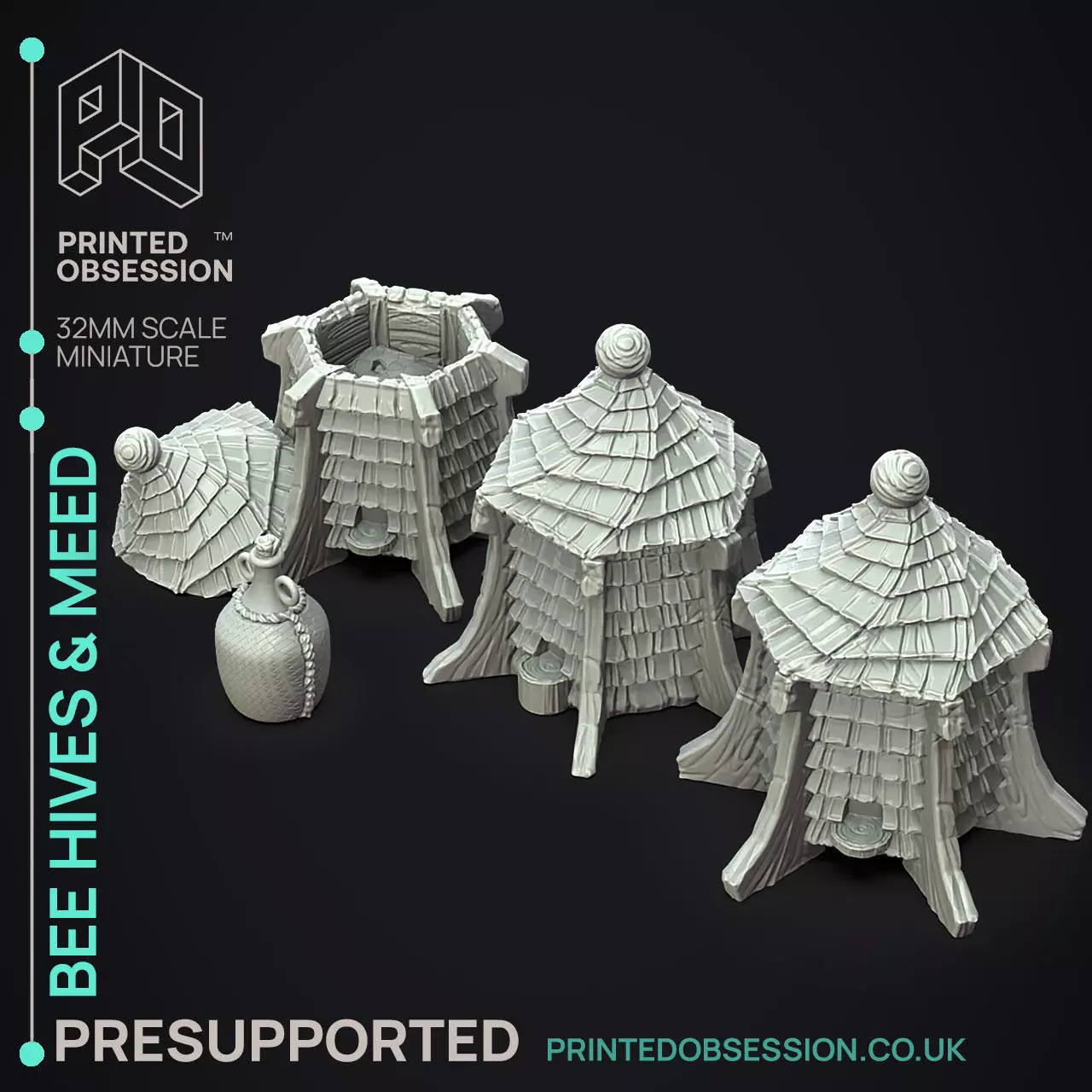 Bee Hive - 3D Printable TTRPG - PRESUPPORTED - 32mm Scale 3D print model_0