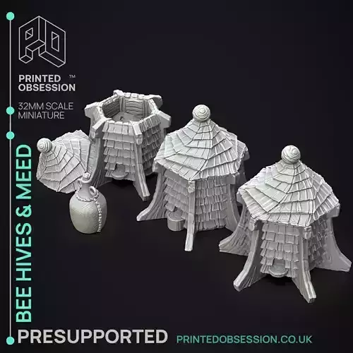 Bee Hive - 3D Printable TTRPG - PRESUPPORTED - 32mm Scale 3D print model