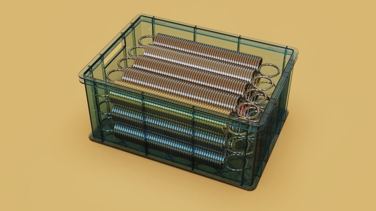 Box with Springs 3D model_3