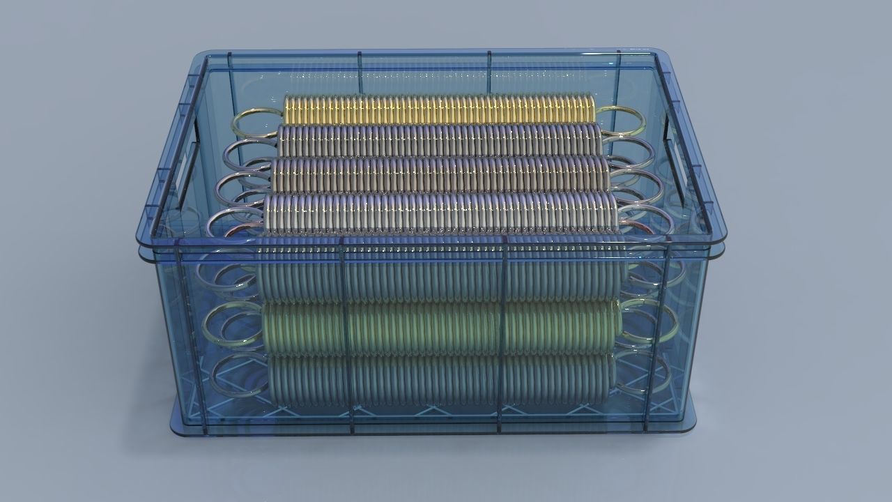 Box with Springs 3D model_1