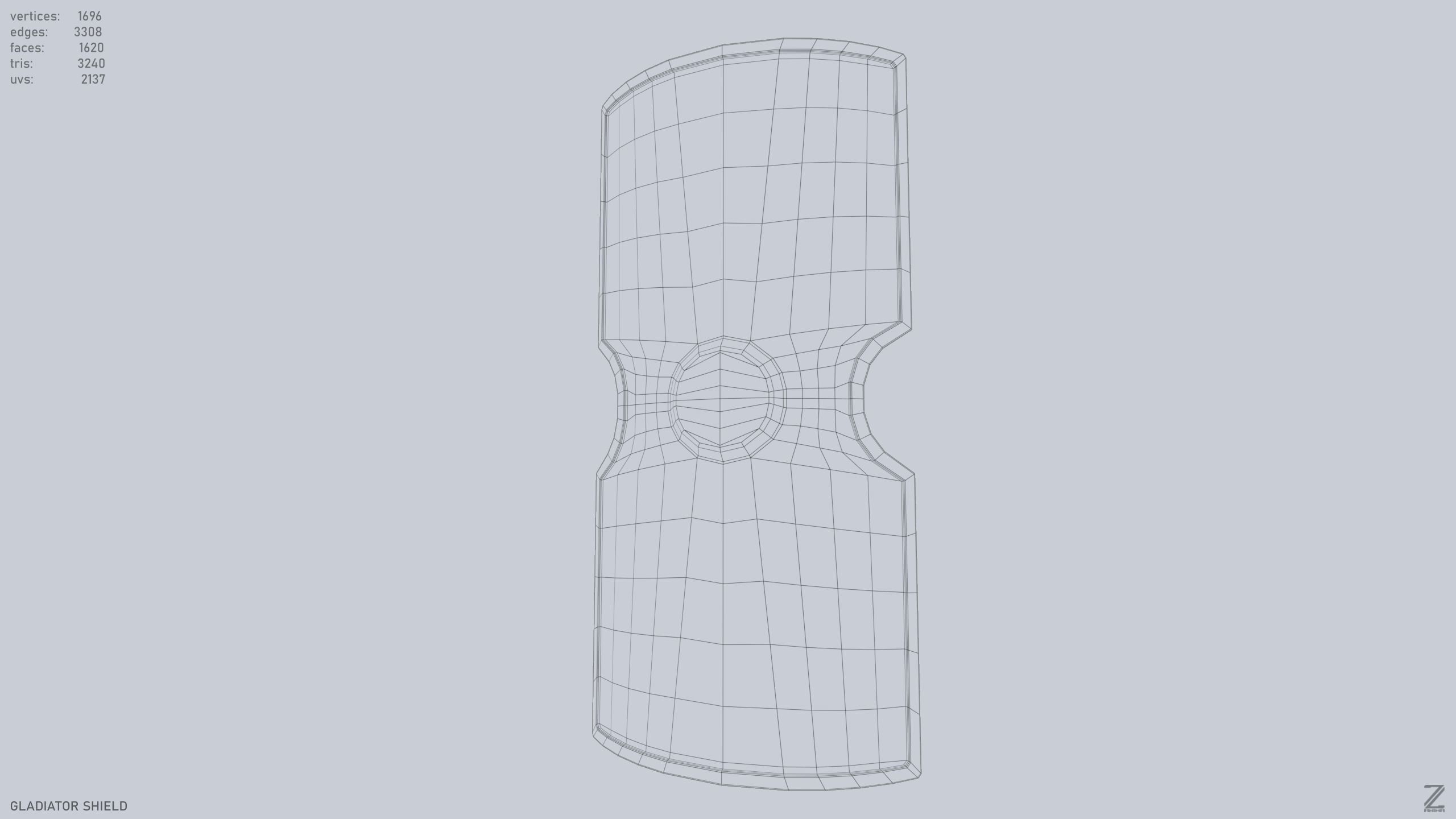 Gladiator shield Low-poly 3D model_8