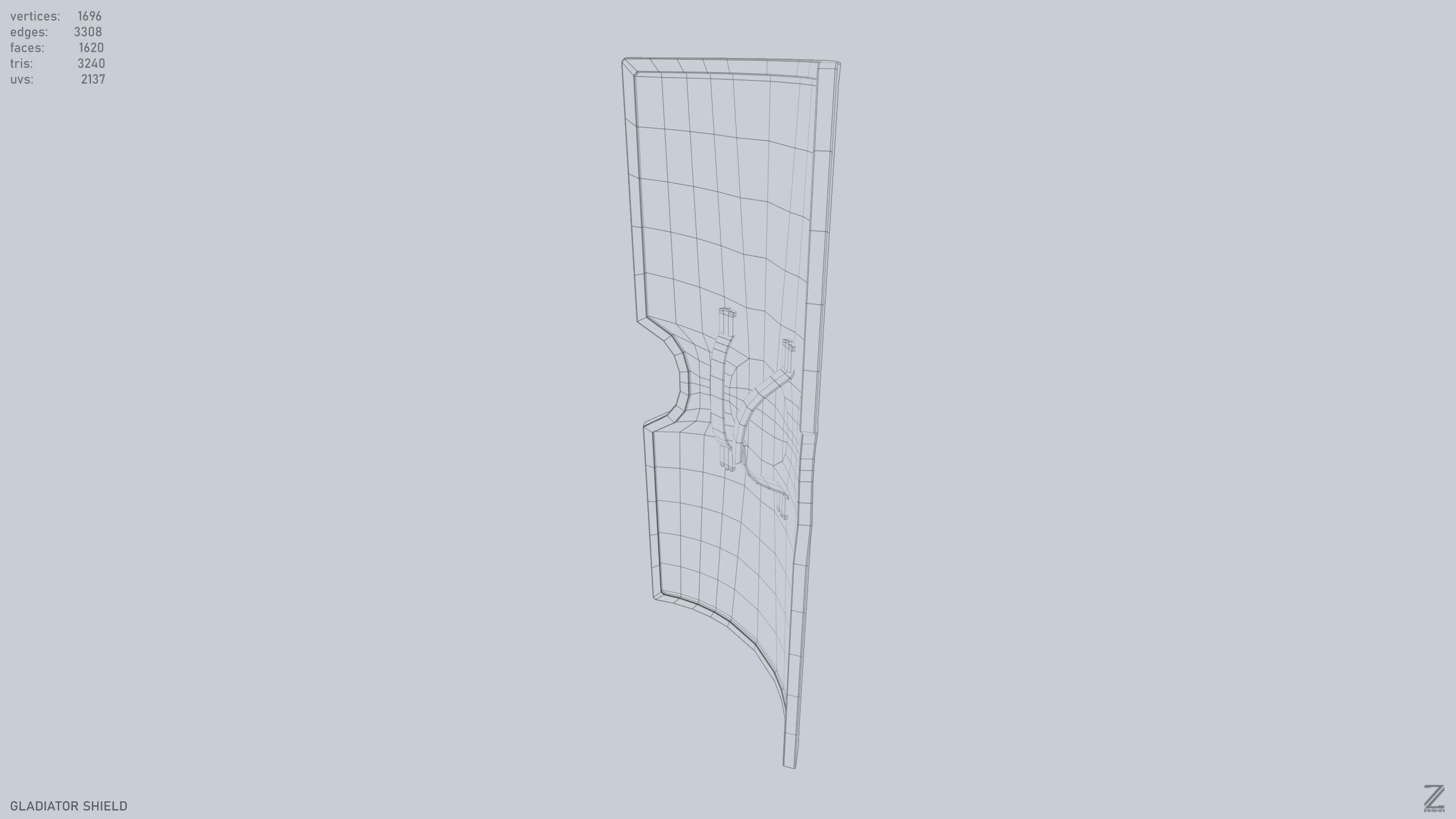 Gladiator shield Low-poly 3D model_12