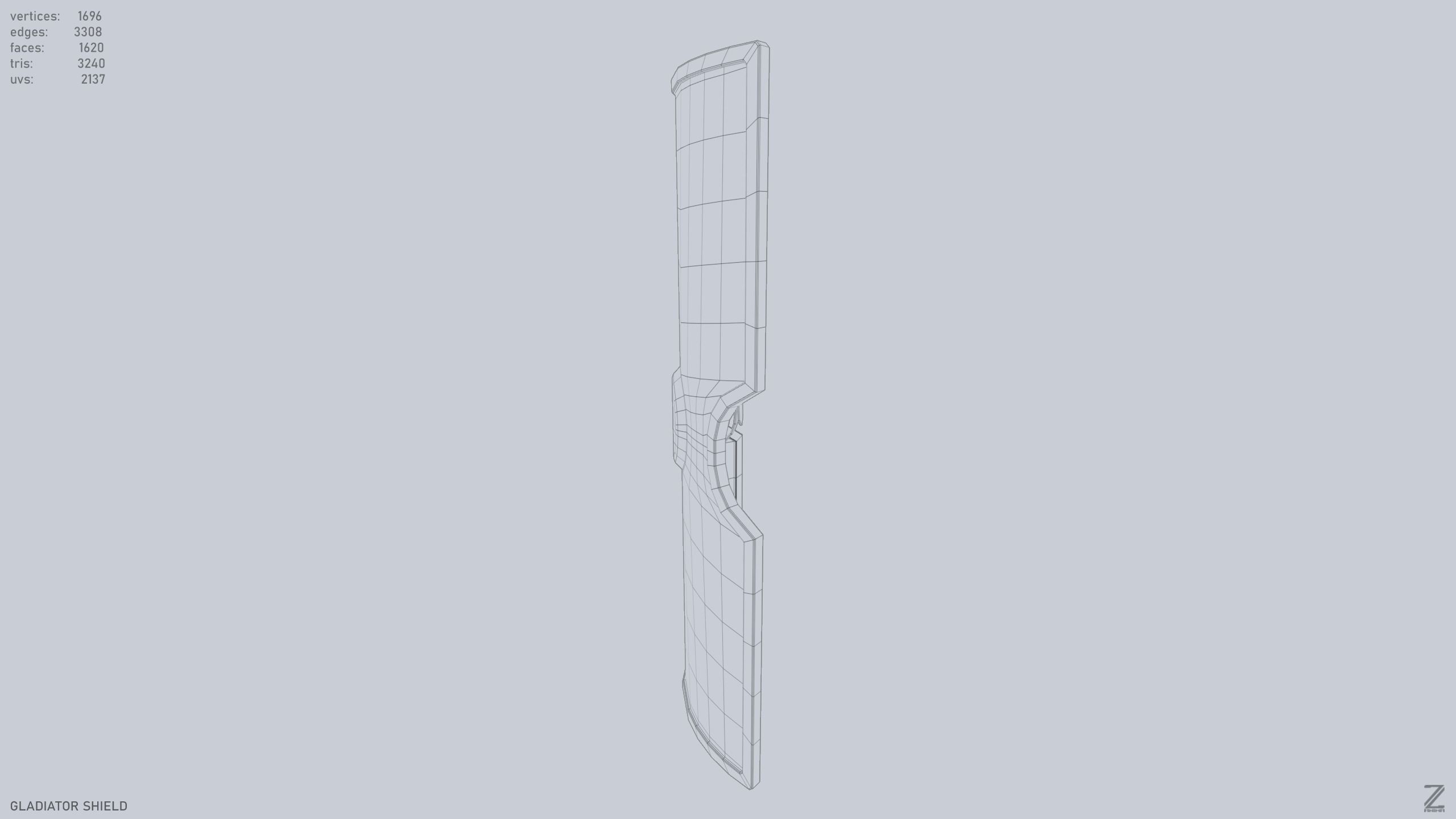 Gladiator shield Low-poly 3D model_9