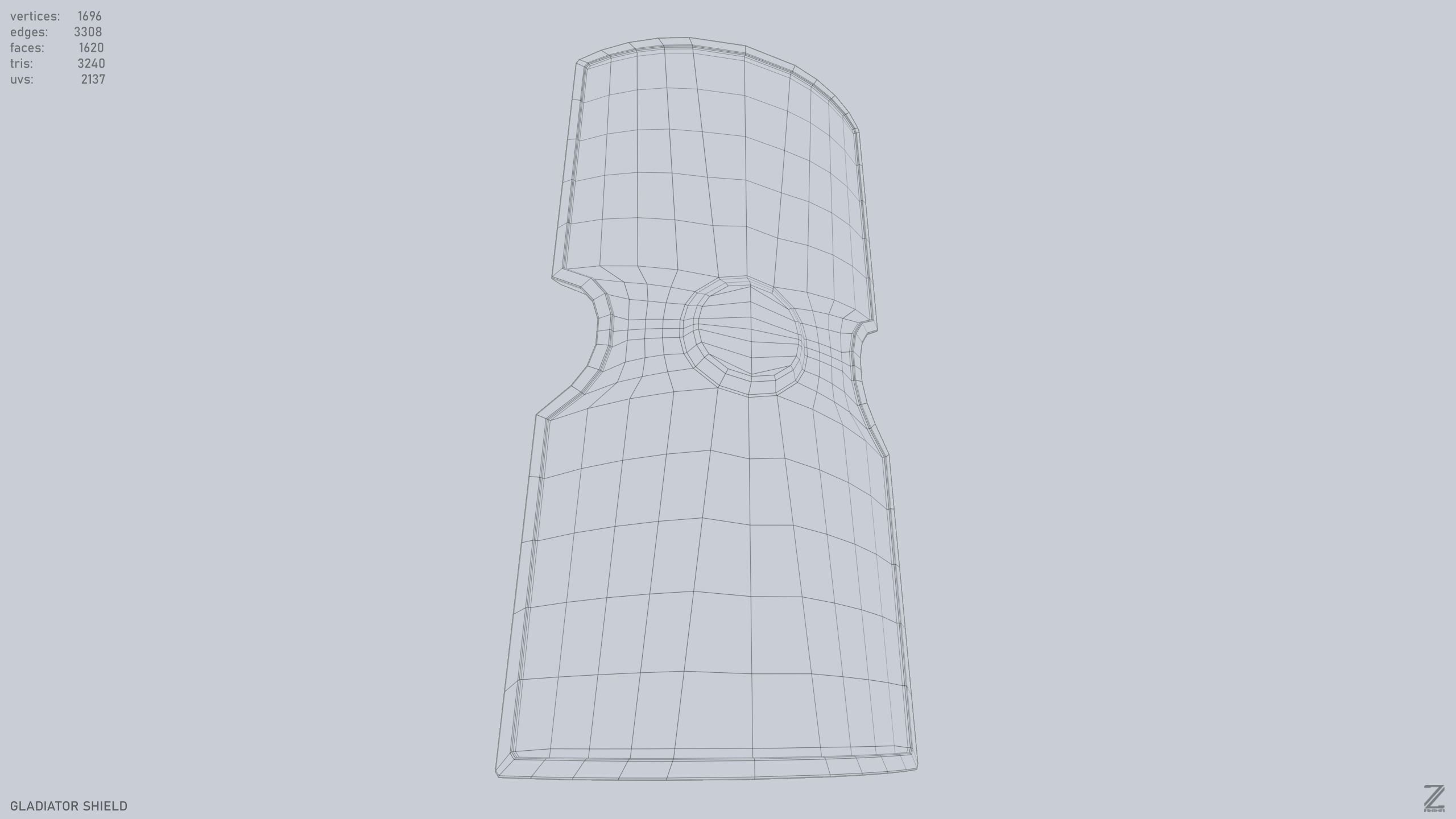 Gladiator shield Low-poly 3D model_13