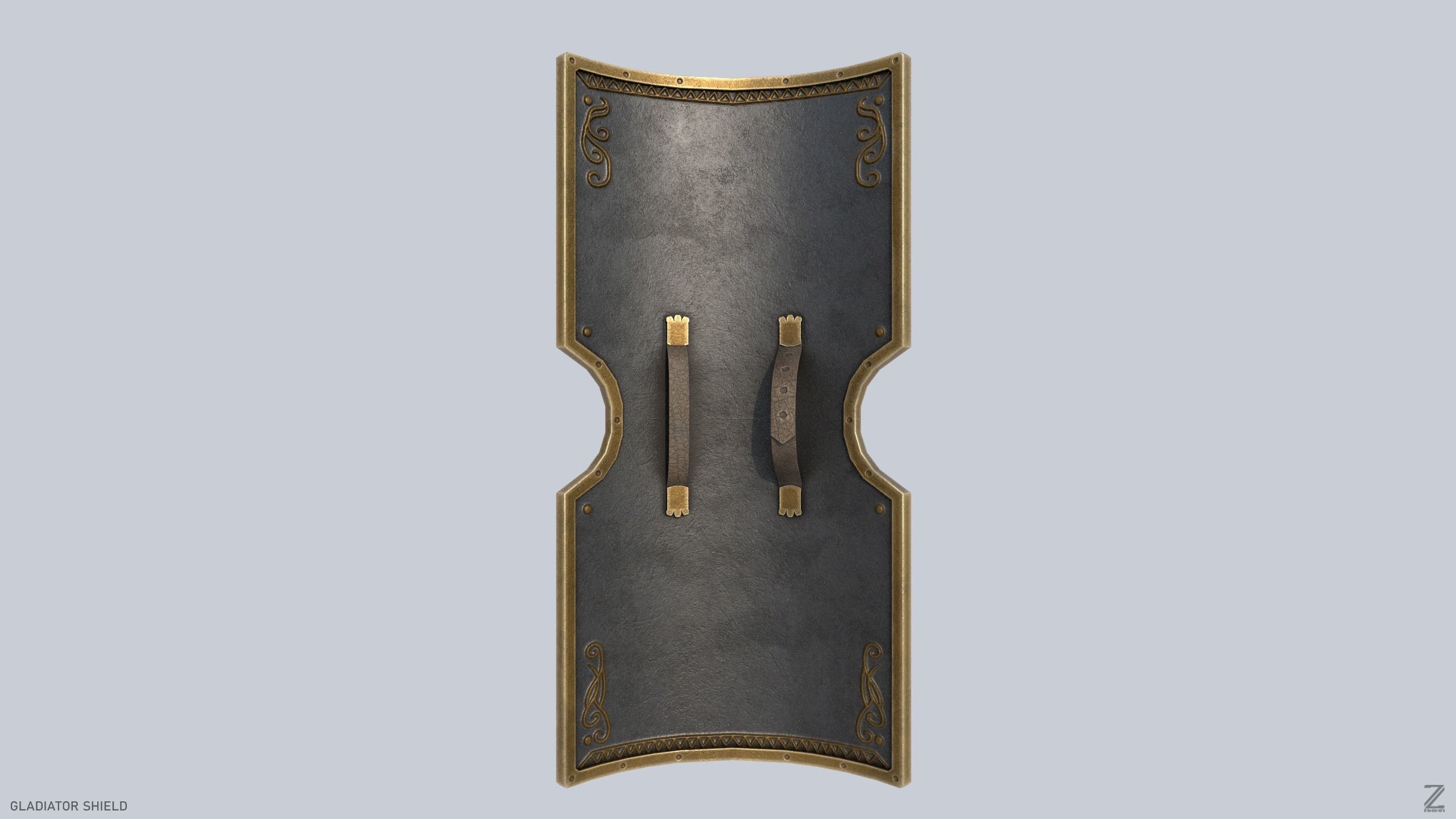 Gladiator shield Low-poly 3D model_6