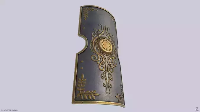 Gladiator shield Low-poly 3D model