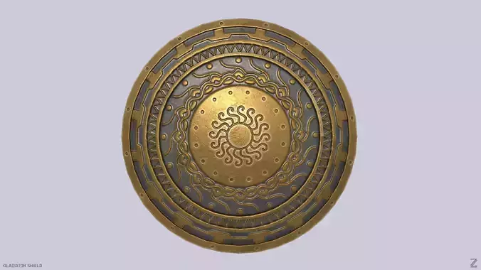 Gladiator shield Low-poly 3D model